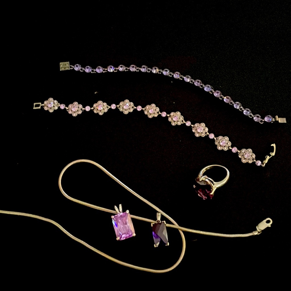 Beautiful sterling silver purple pieces